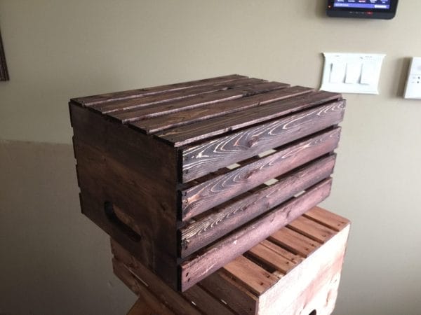 Dark Brown Rustic Wooden Crate