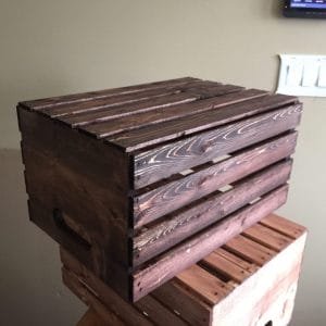 Dark Brown Rustic Wooden Crate