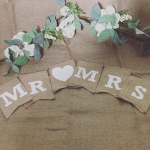 Mr & Mrs Burlap Sign