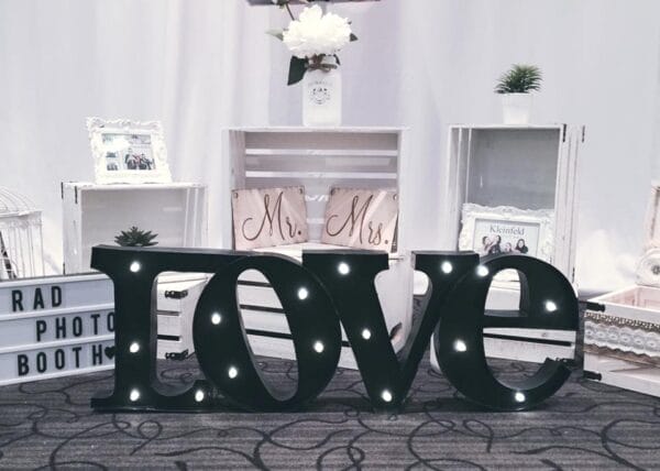 love marquee letters Mika Ruby White Wooden Crate