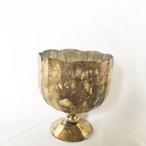 mallory gold compote 8x9.5 15 Estelle Gold Vintage Vase