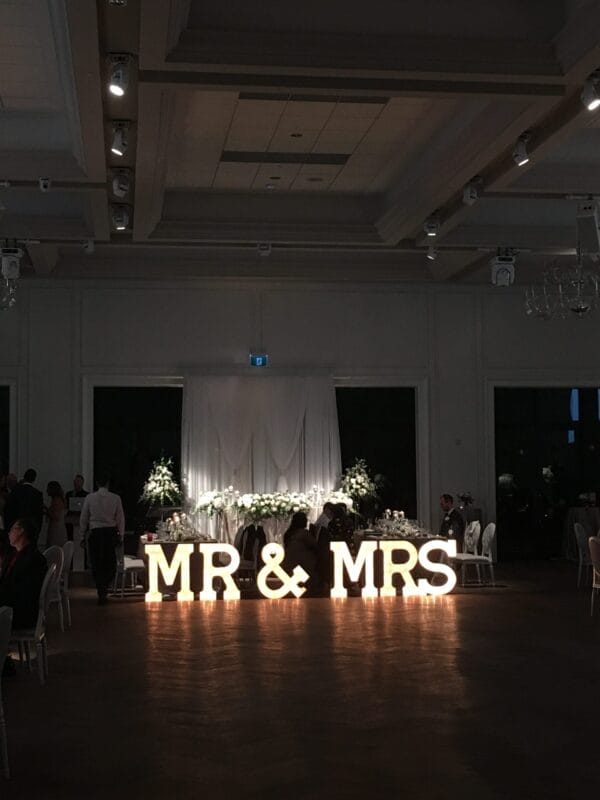 Mr & Mrs Marquee Light Up Letters