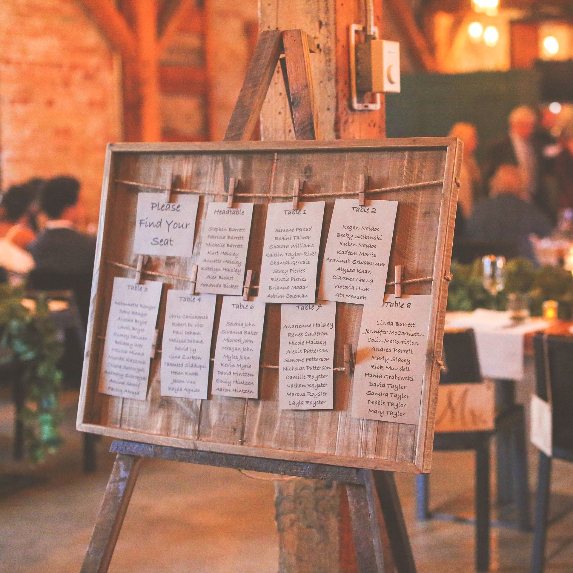 Aster Rustic Wooden Seating Chart Rental • VintageBash