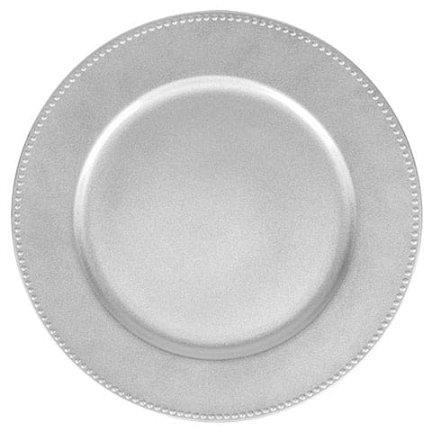 Silver Plate Beaded Charger Rental