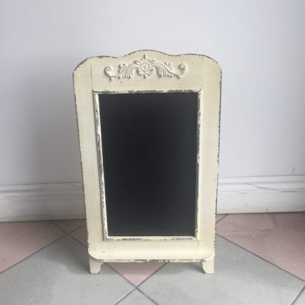 IMG 1398 e1520314153335 Lucy Vintage Ivory Freestanding Chalkboard