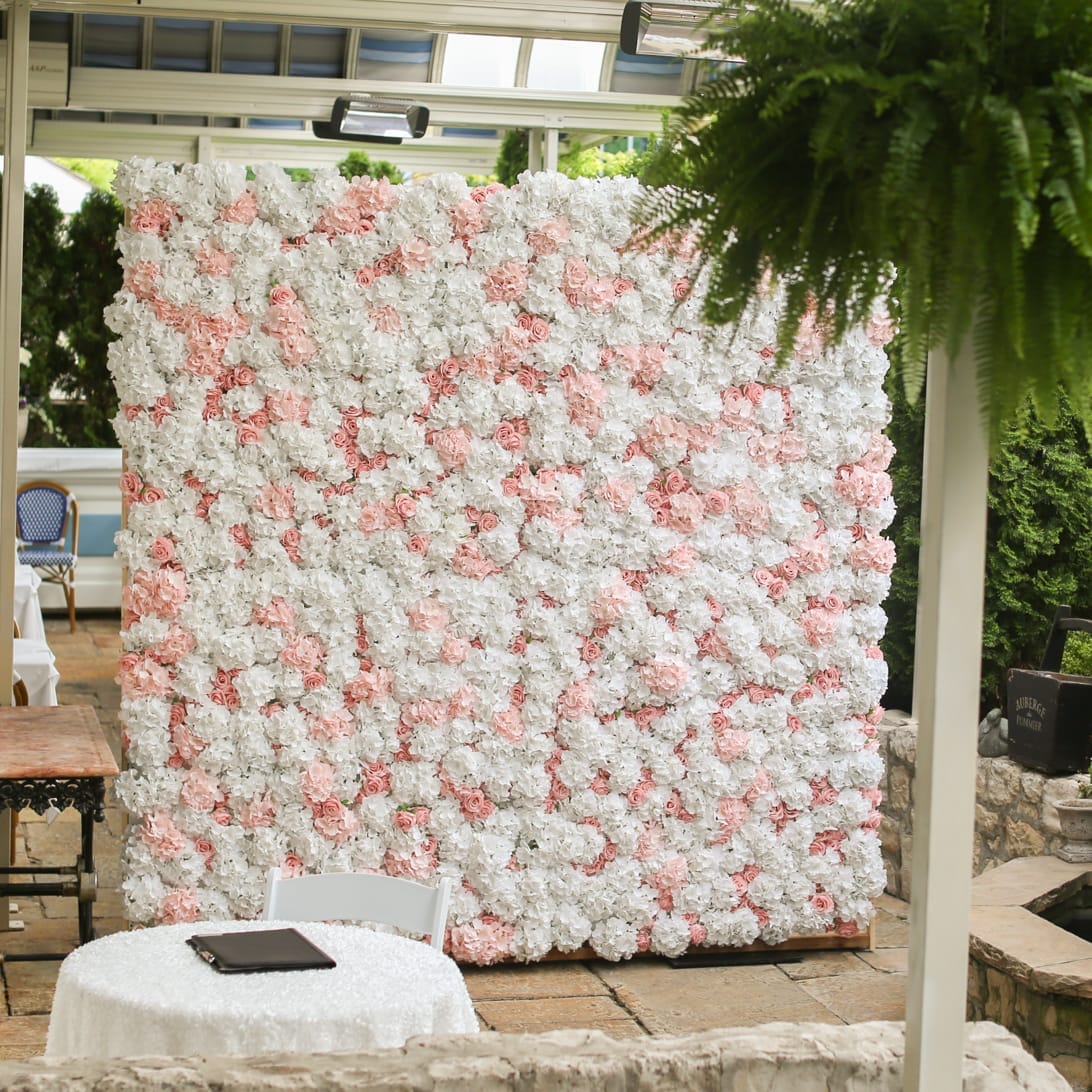Blush & White Flower Wall