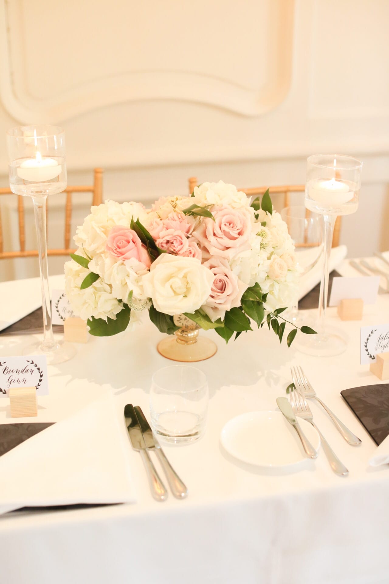 Blush Gold Wedding Centerpiece Long Stem Candle Holders Monet