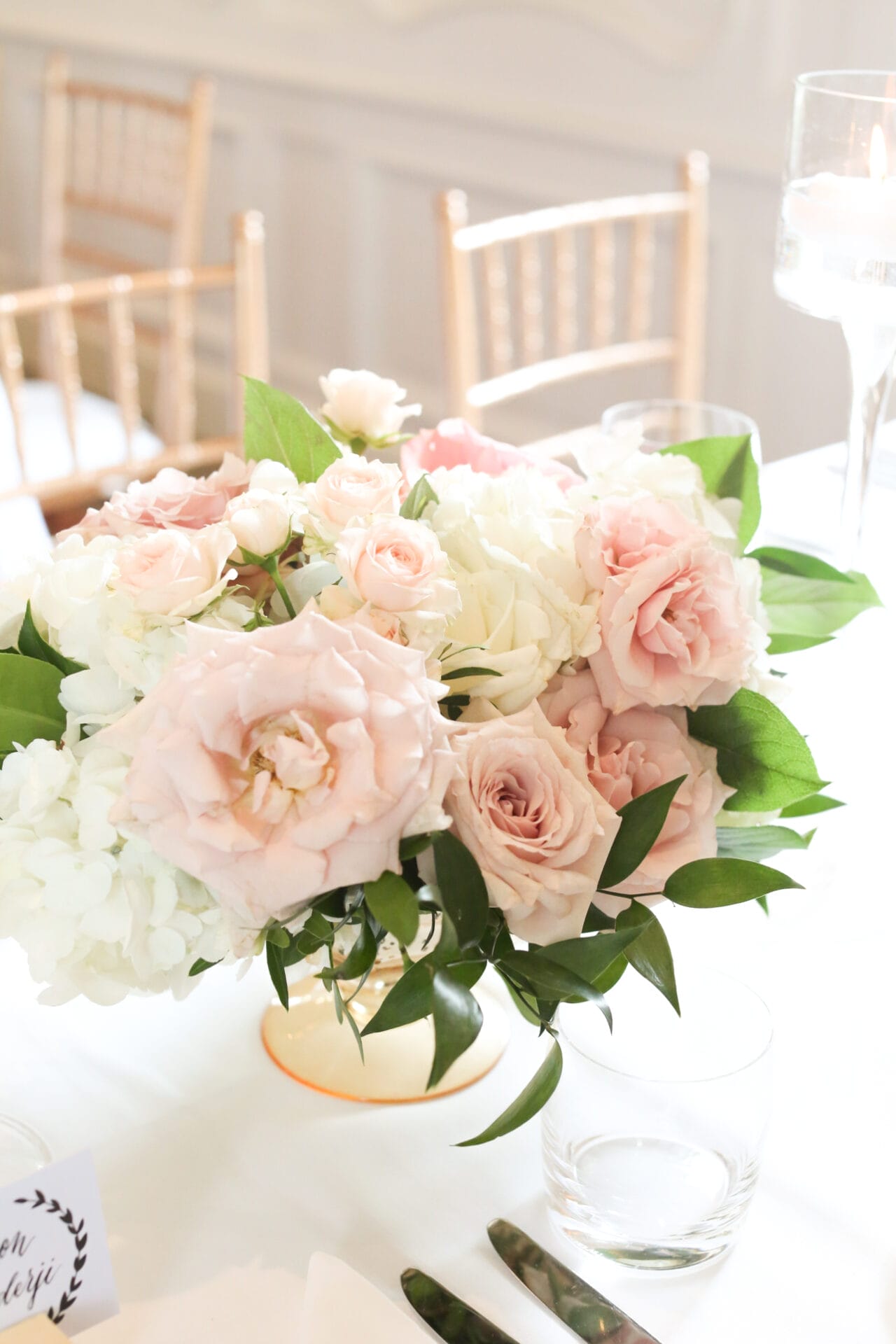 Quicksand Blush Roses Blush Centerpiece