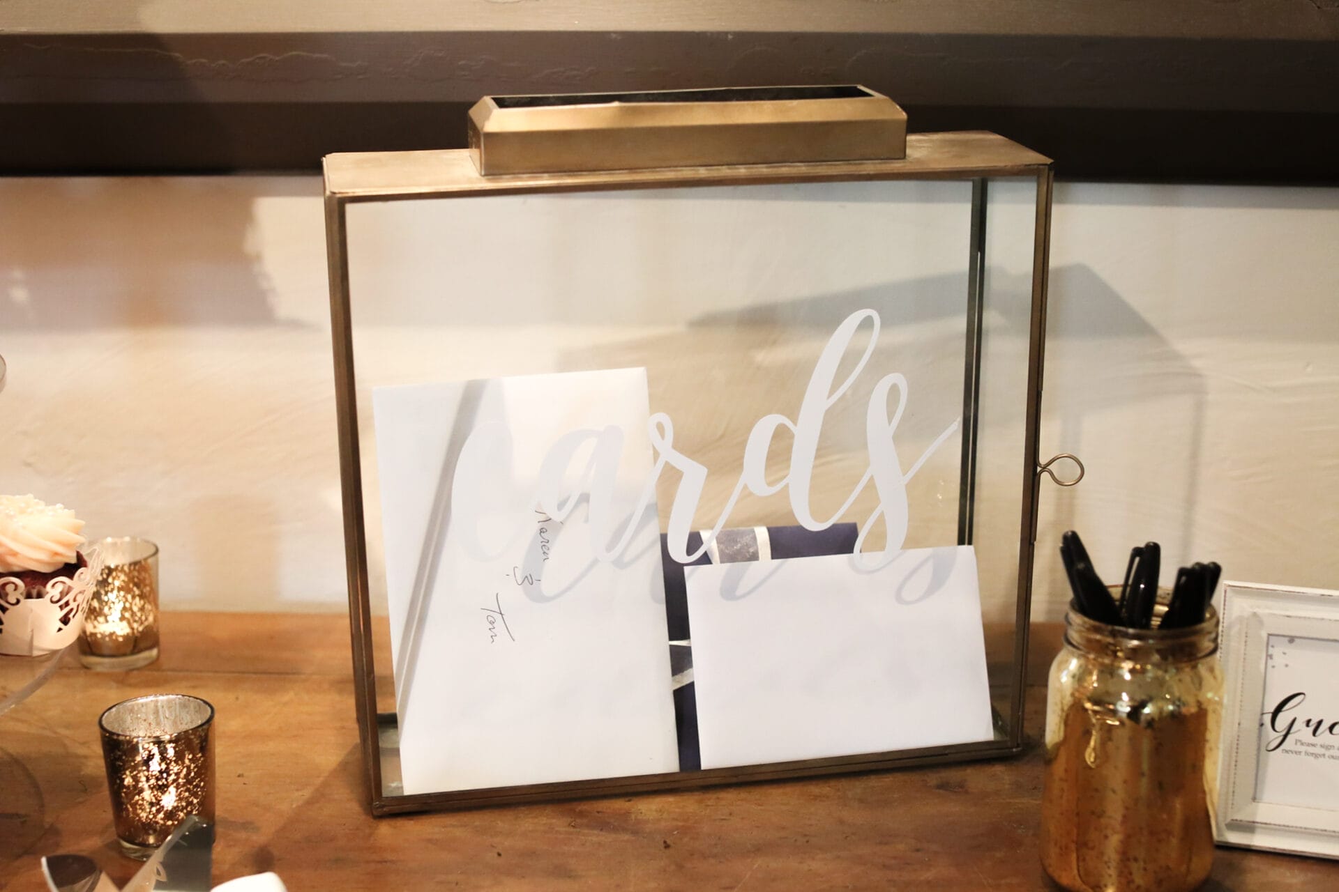 Gold Terrarium Geometric Card Box