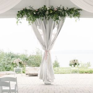 Acrylic pedestal floral wedding