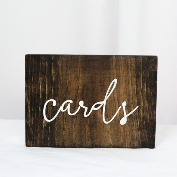 wooden cards sign