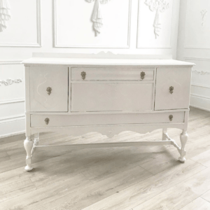 Ella Distressed White Vanity Server Table