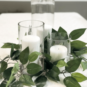Greenery with candles