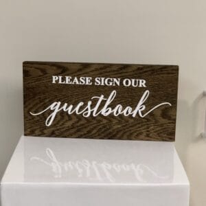 Sign My Guest Book - Elegant Wooden Sign