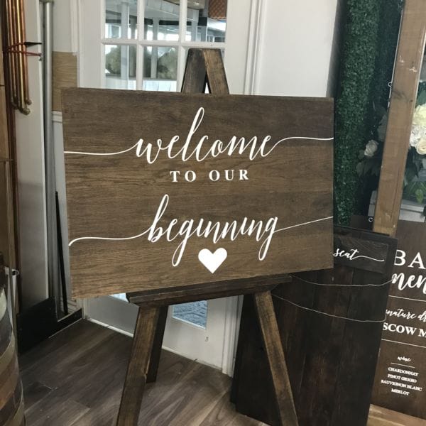 Welcome Sign wooden rustic