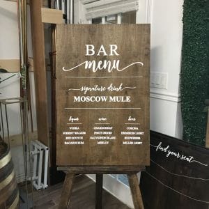 bar menu wooden rustic
