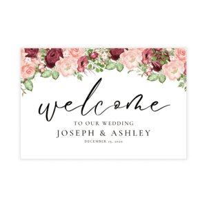 Burgundy Blush Welcome Sign