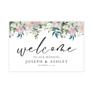 Navy Blue Blush Welcome Sign