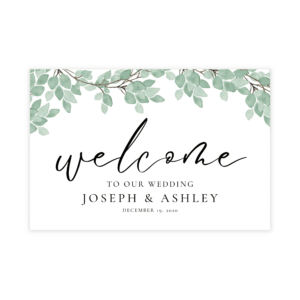 Greenery Simple Eucalyptus Welcome Sign