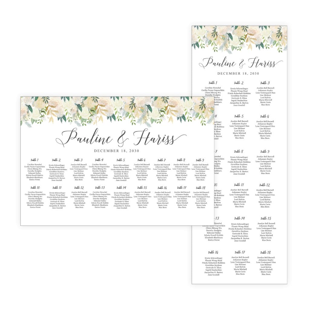 Classic Gold & Green Wild Seating Chart Rental • VintageBash