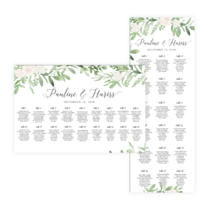 Greenery White Seating Chart