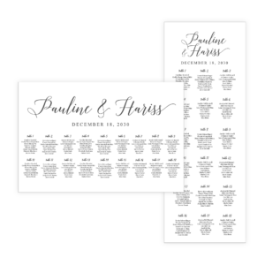 Black and White Minimalist Seating Chart