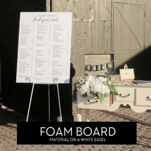 White Easel Minimalist Seating Chart