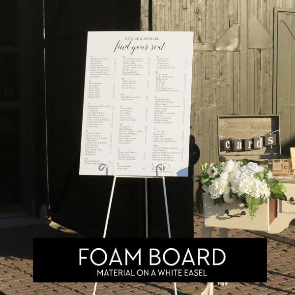 White Easel White Seating Chart