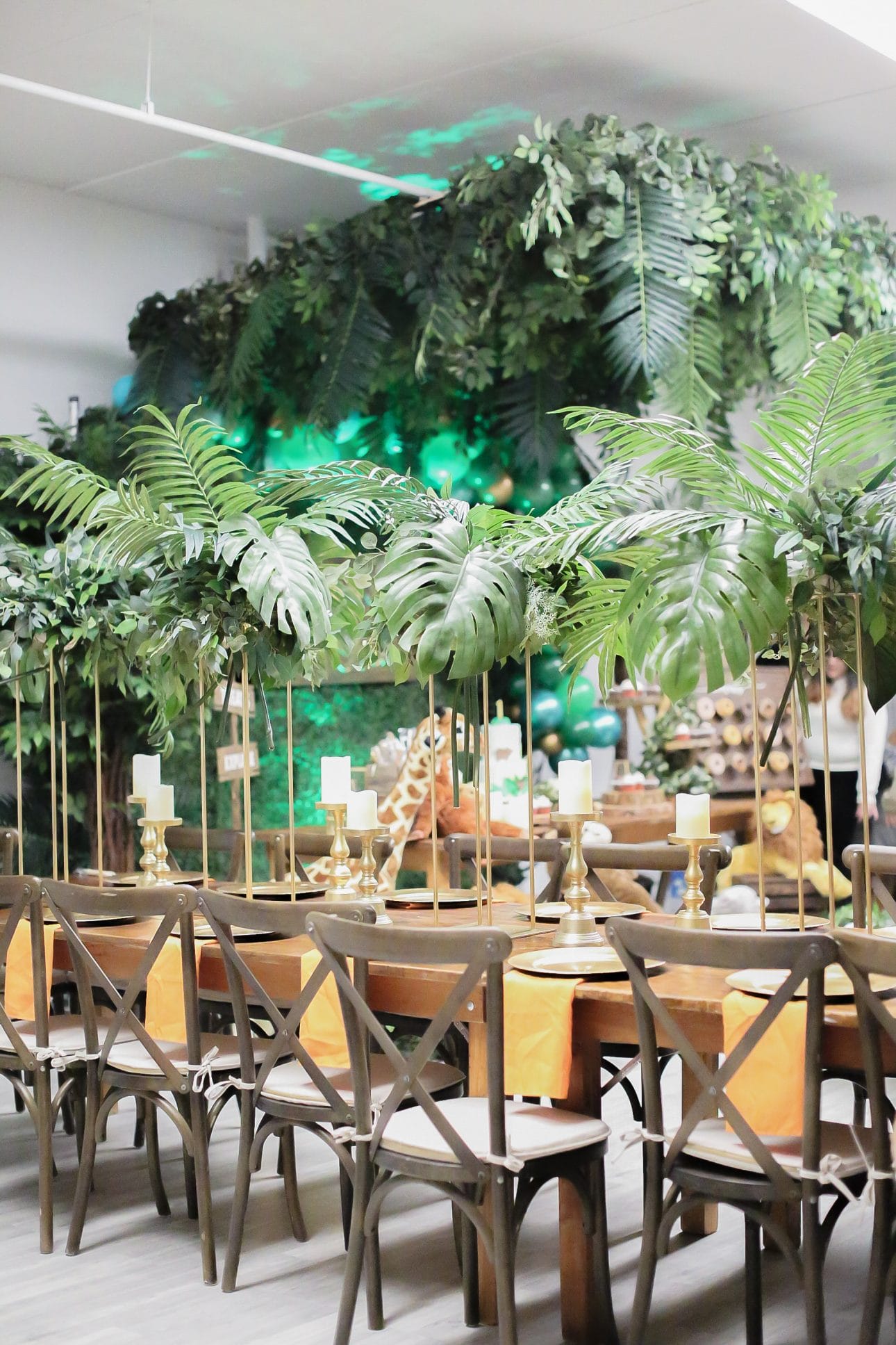 Tropical Centerpieces Wedding Jungle Safari
