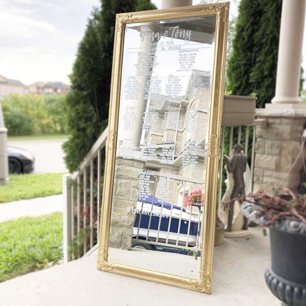 mirror gold seating chart 10 Beautiful Wedding Seating Chart Ideas