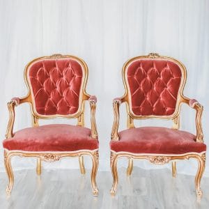 Blush Vintage Chairs Bride and Groom