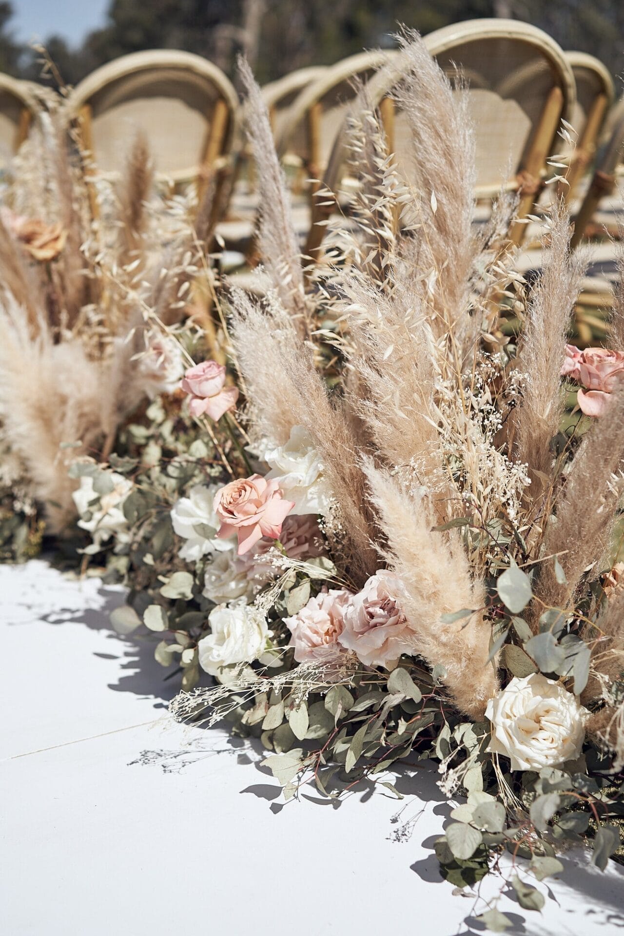 Aisle Marker Pampas Grass Wedding