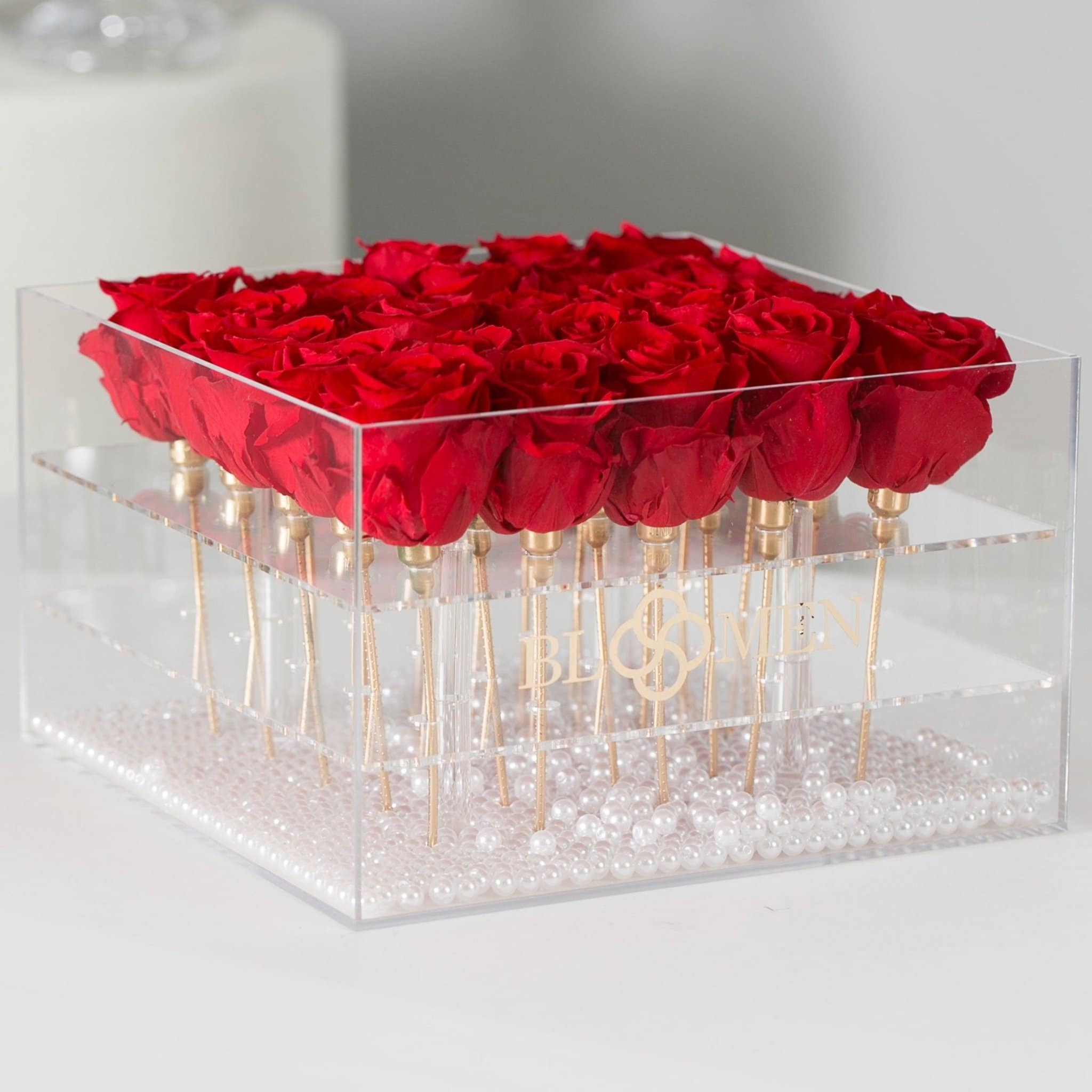 Preserved roses for curbside pickup