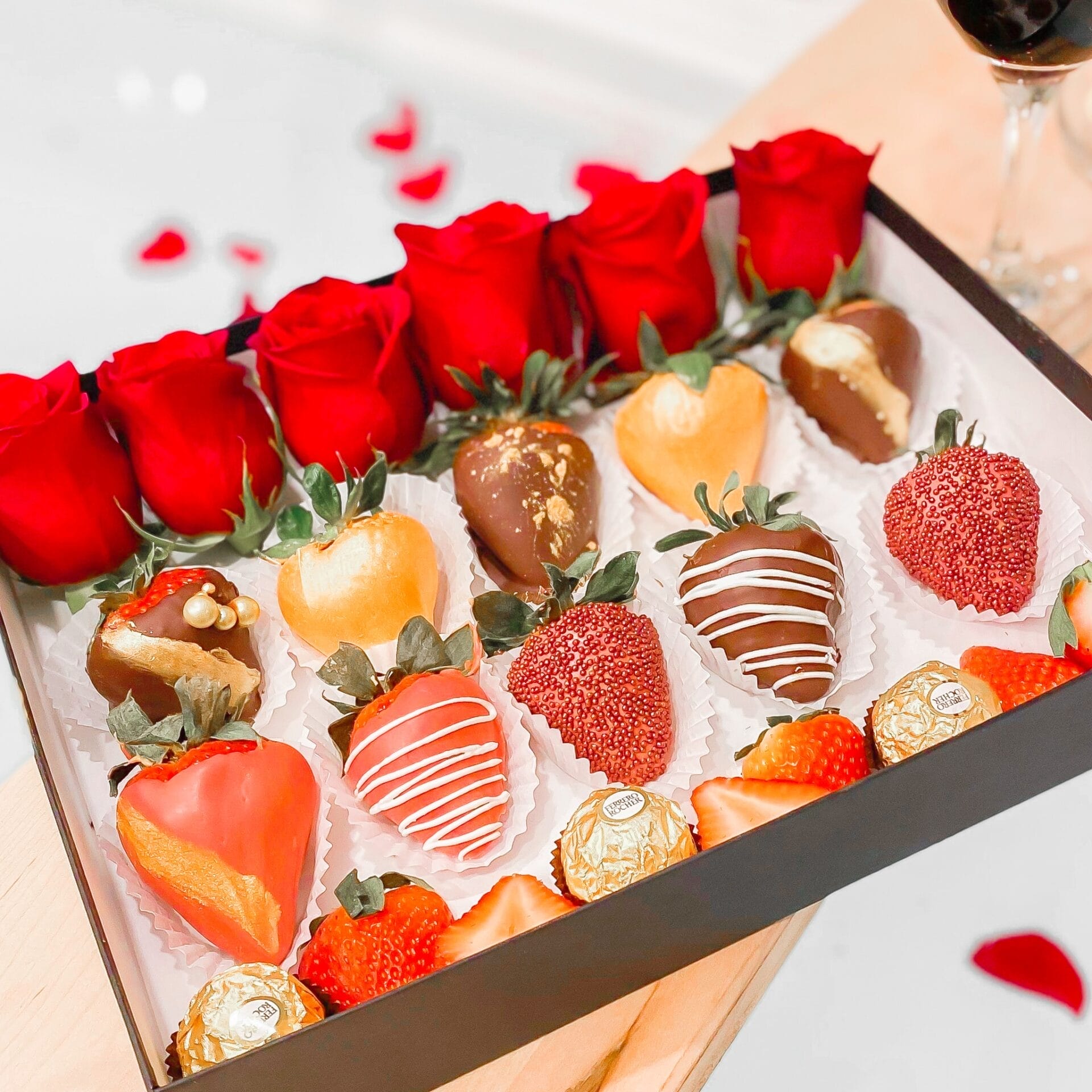 floralbash's chocolate dipped strawberries & flowers · sweet grazing box