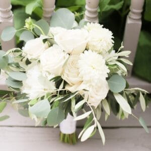 Wedding · Lush White Bridal Bouquet with Greens