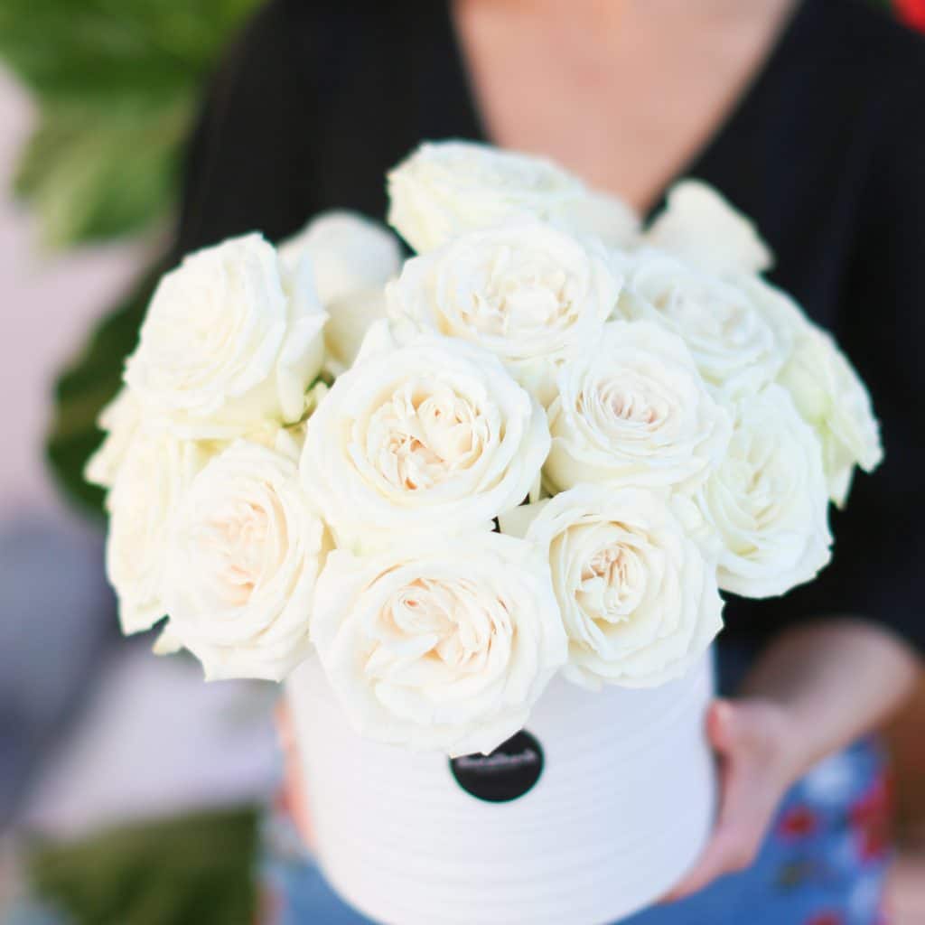 White Roses Flower Box
