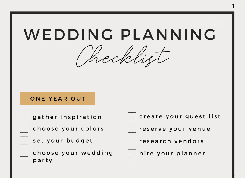 Junebug Wedding Planning Checklist and Template