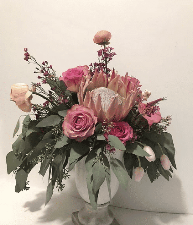 Bloomin, flower bouquet and vase arrangement