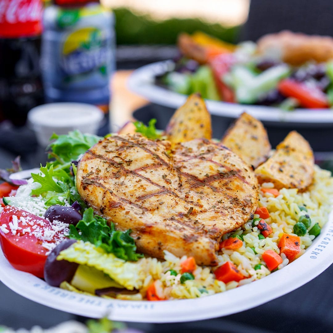 Chicken Souvlaki, Greek Salads and Spinach Cheese Pie