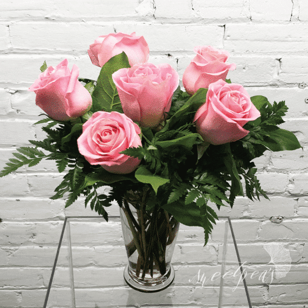 Sweetpeas Toronto Florist Roses Pink Half Dozen Standard NH RD grande 5 Best Flower Shops for Fresh Pink Roses in Toronto (Ontario)