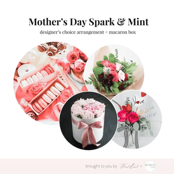 combo product photo Mother's Day Special · Spark & Mint · Flowers + Macaron