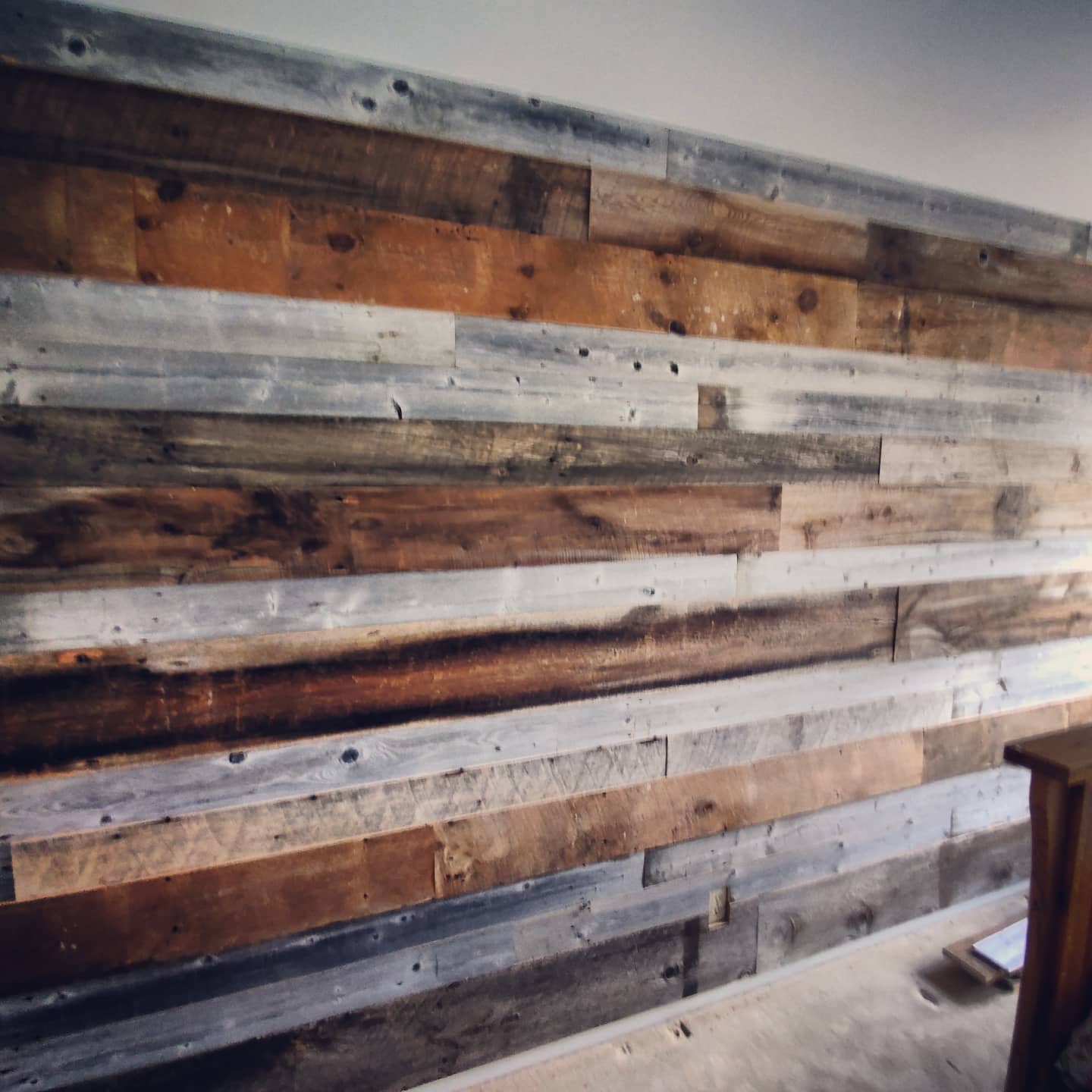 reclaimed wood used for custom table and furniture