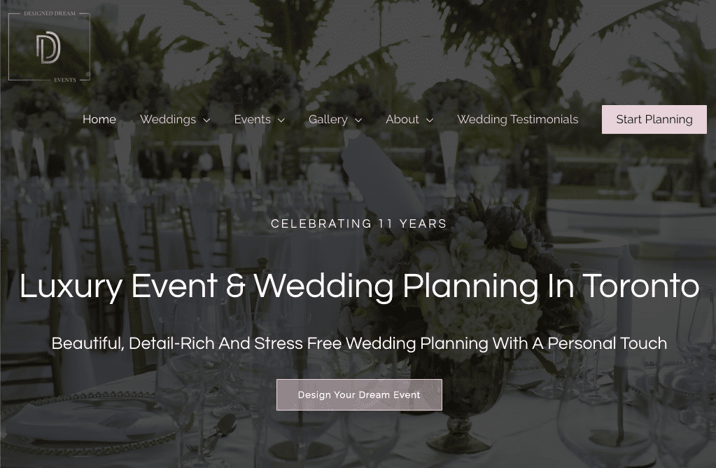 web design for weddings