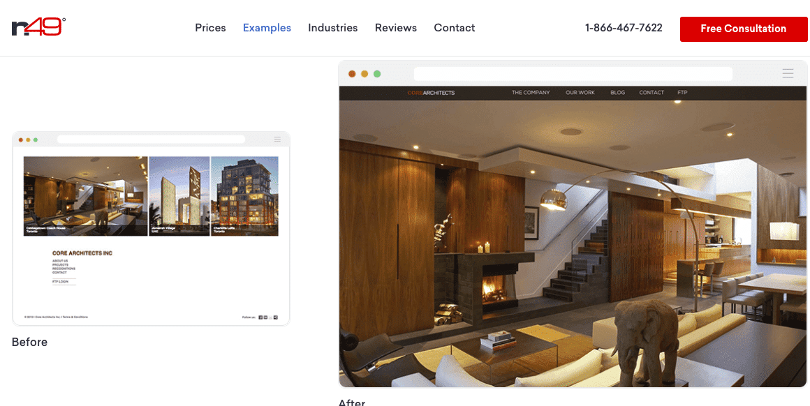 web designer for interior design companies
