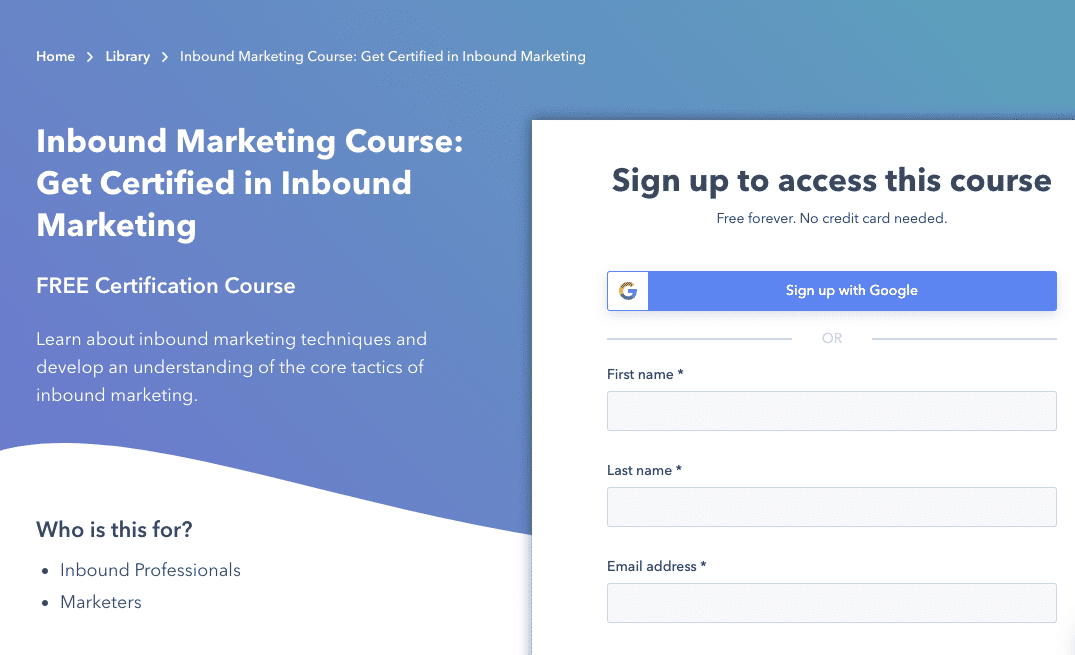 inbound marketing course
