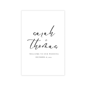 Black & White Minimalist Vertical Welcome Sign