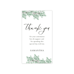 Modern Greenery Thank You Favor Tag