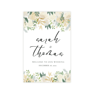 Gold Greenery Vertical Welcome Sign