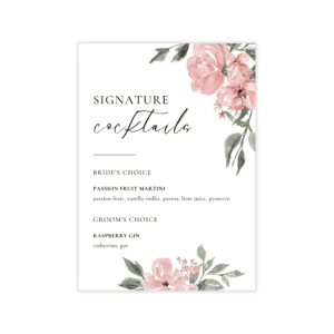 Parisian Pink Nude Bar Menu