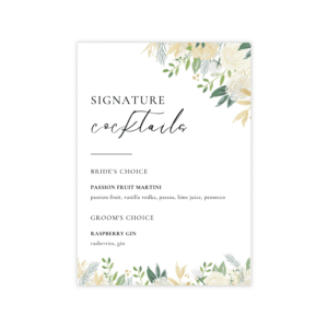 Classic Gold & Green Bar Menu